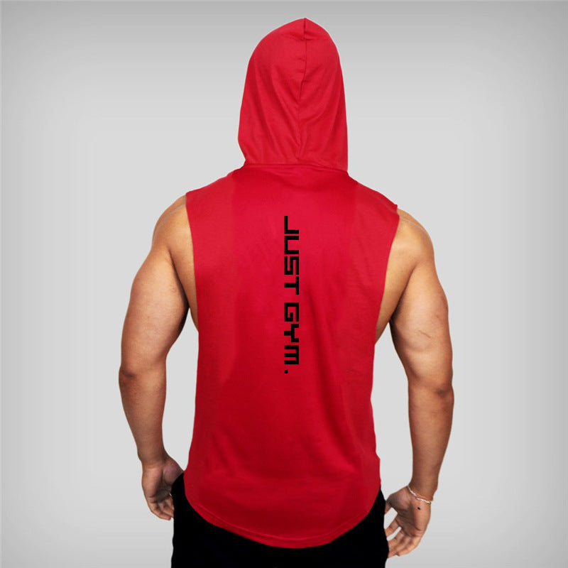 Men Fitness Loose Hooded Vest