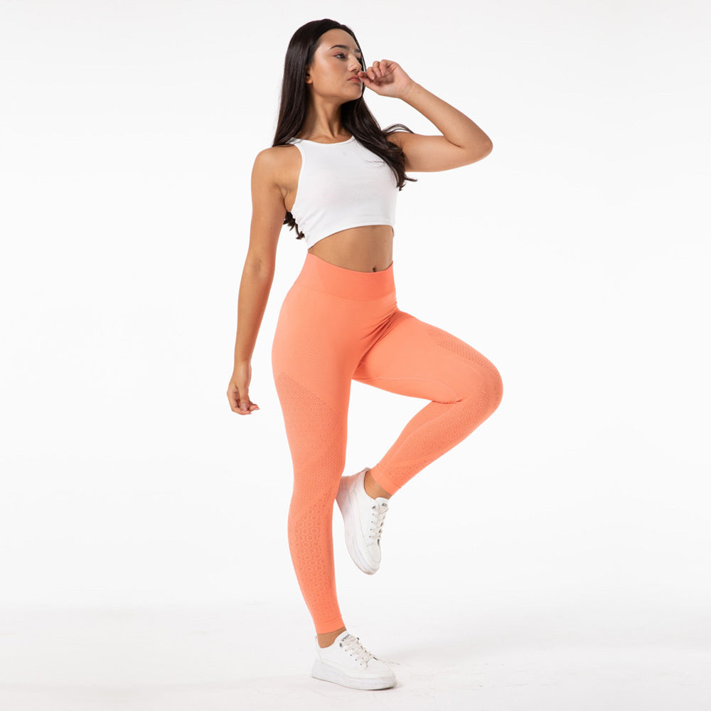 Seamless Hollow Push-Up Yoga Leggings